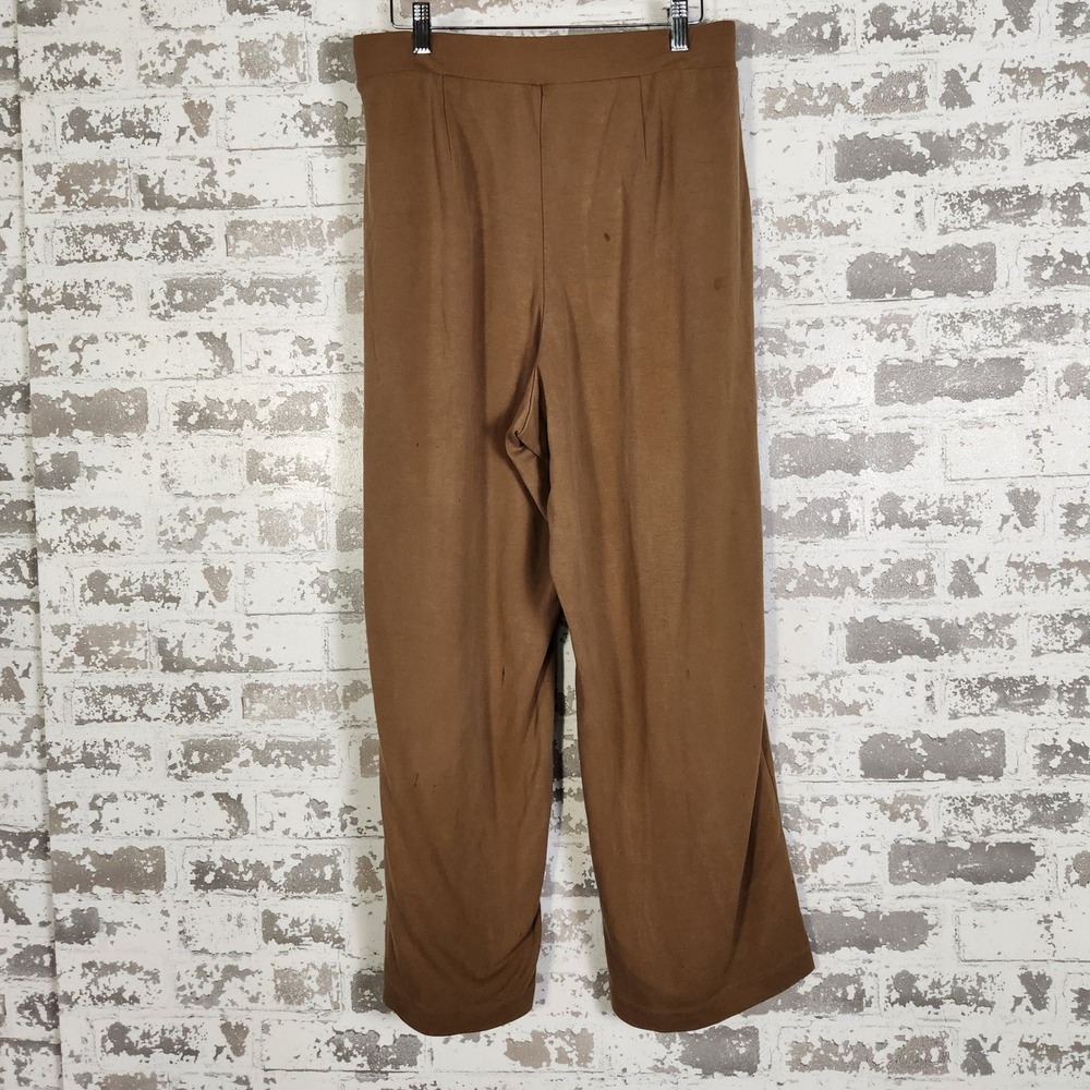 Uniqlo Women's Brown Wide Leg Chic Casual Cropped Pants Size L Comfort Modern